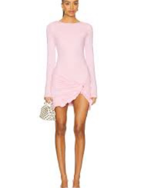REVOLVE Dresses & Skirts - REVOLVE Light Pink Long-Sleeve Ruched Mini Dress